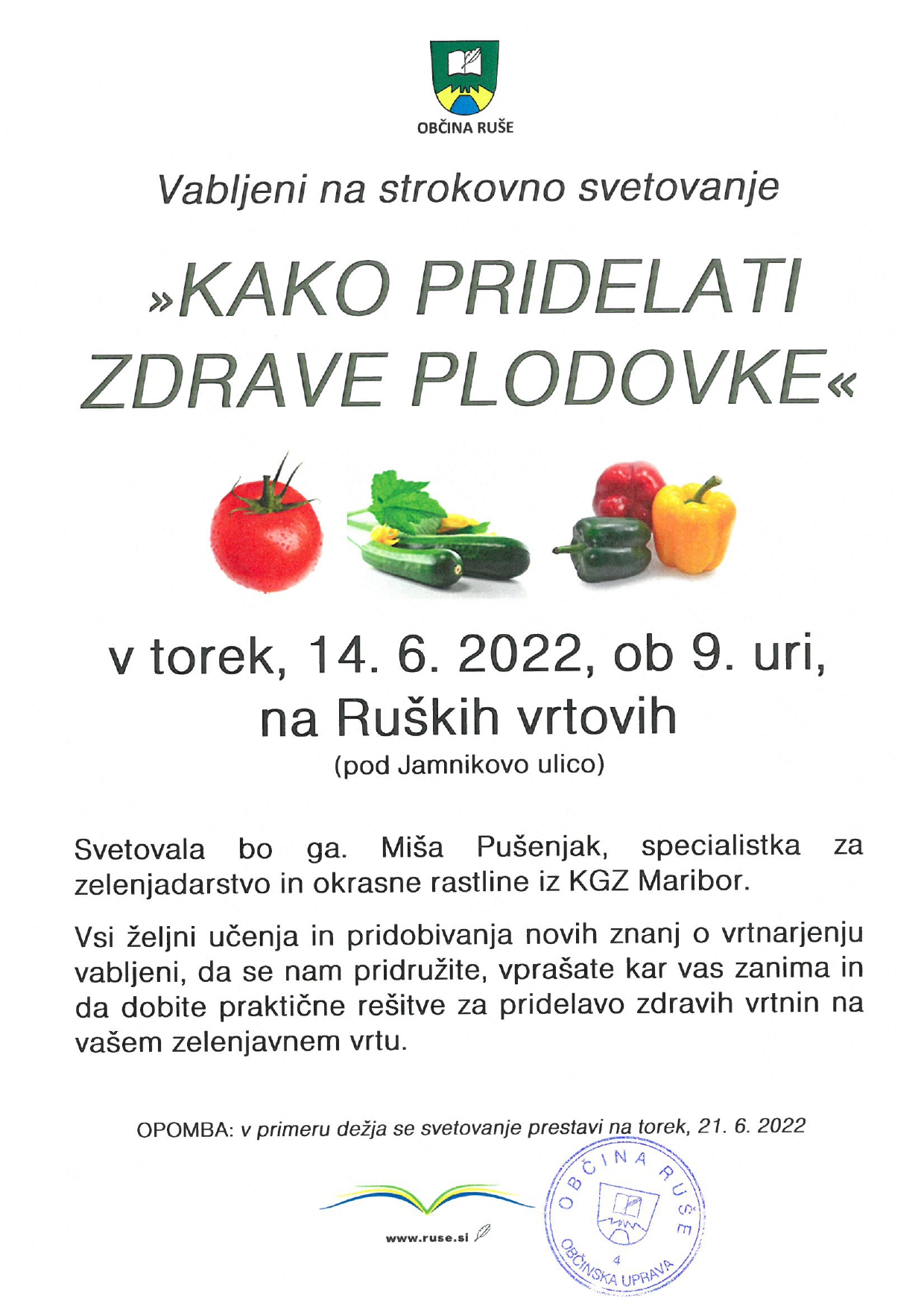 Vabilo Kako pridelati zdrave plodovke -  Ruše 14.6.2022_page-0001